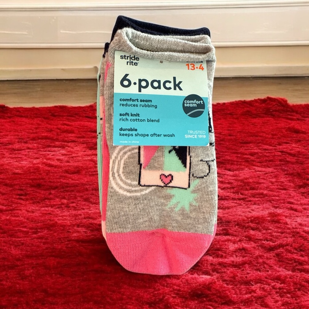 Stride Rite Kids' 6-Pack Colorful Socks 13-4